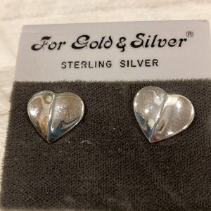 Sterling silver heart post earrings